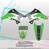 Kawasaki KX-F 250 2004 stickers kit graphic (special print with original green and gold chrome)