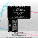 Frame stickers repair 2 - VIN label - Kawasaki 74x40mm + 32x42mm