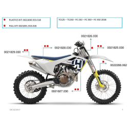Acerbis plastový full kit HQTC125 16/18,250 17/18,FC250/350/450 16/18 replica 18