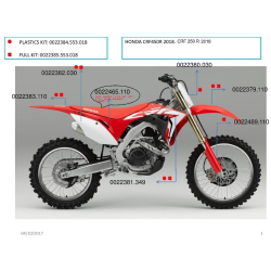 Acerbis plastový full kit  CRF 450R 17/18, CRF 250R 18 replica 18