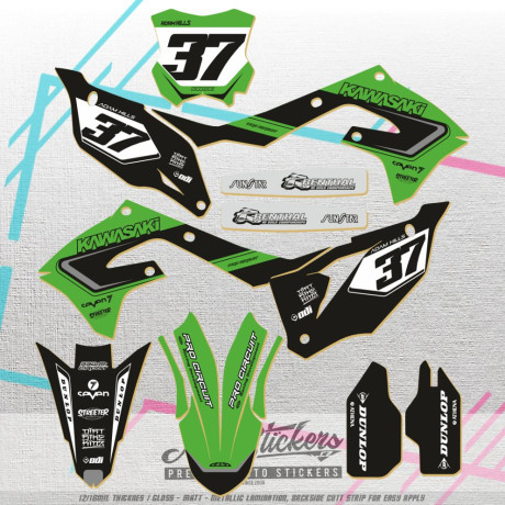 Kawasaki KXF KX450F 2019-2023 KX250F 2021-2025 kompletní samolepky