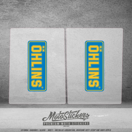 Čiré samolepky pro přední tlumiče s potiskem Ohlins
