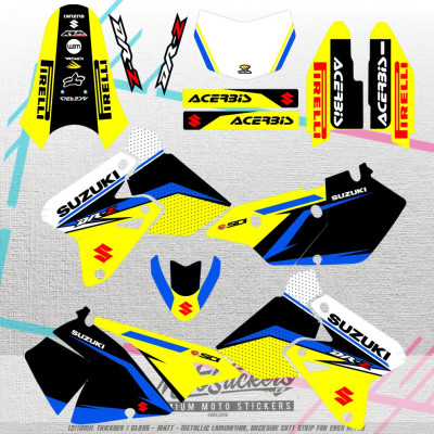 Suzuki DRZ 400 supermoto tvarové šablony s grafikou