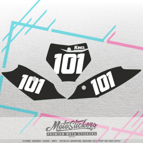KTM SX 125 2011-2013 custom number stickers + 2019 front table