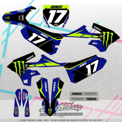 YAMAHA YZ 85 2022-2025 sada samolep (skutečná flou žlutá)