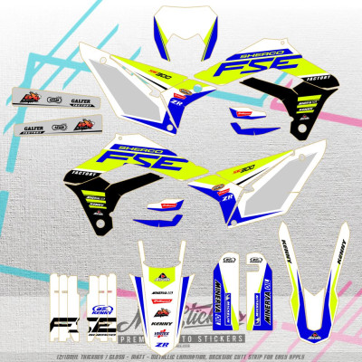 SHERCO 2017-2018 sticker set pattern 10 (neon yellow)