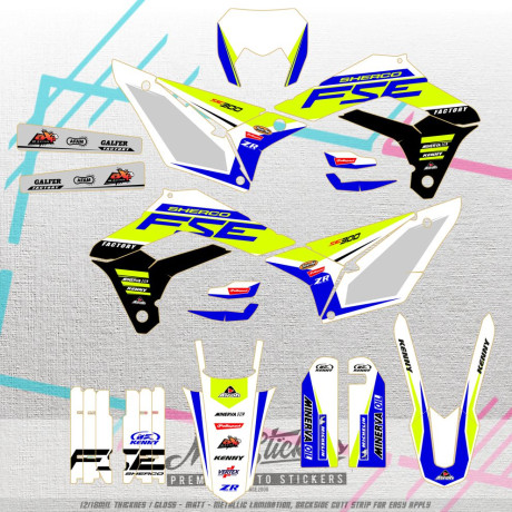 SHERCO 2017-2018 sticker set pattern 10 (neon yellow)