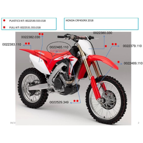 Plastový kit Acerbis pro  CRF 450 RX 18 replica 18 replica 18
