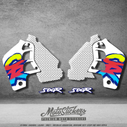 Honda CR 500 89-01 side graphics stickers kit (flou yellow)