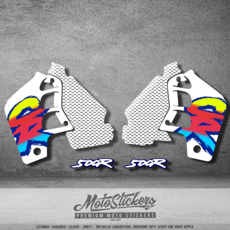 copy of Kawasaki KX 450 radiator shroud Retro Vinyl Sticker Enlarged 8.8" x 9.91" (22,8x25cm)