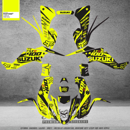 Suzuki LTZ 400 STICKERS SET 012  - flourescent yellow