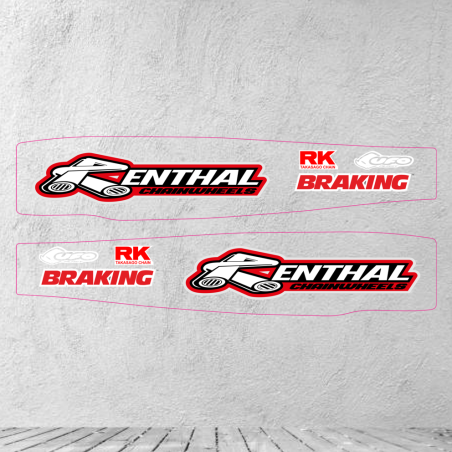 Kawasaki KXF 450 2024-2025 stickers for the rear swingarm - clear with white print