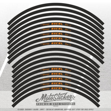 EXCEL RIM DECALS GRAPHICS - ORANGE