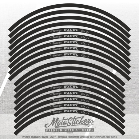 EXCEL RIM DECALS GRAPHICS - SILVER CHROME