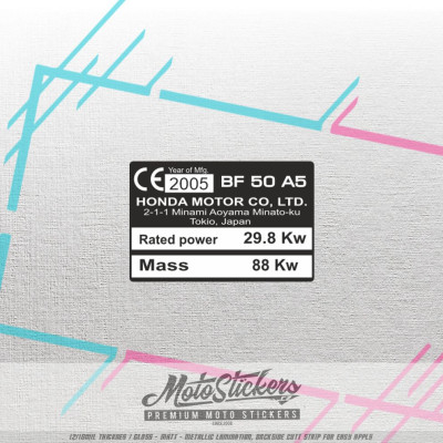 sticker with power for Honda BF 50 A5 outboard motor 2pcs