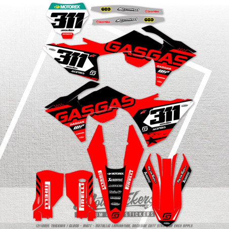 GASGAS MC450F, MC350F, MC250F 2024 & 2023 MC450F vlastní grafická sada