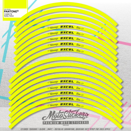 EXCEL RIM DECALS GRAPHICS - fluorescent yellow