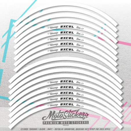EXCEL RIM DECALS GRAPHICS - white