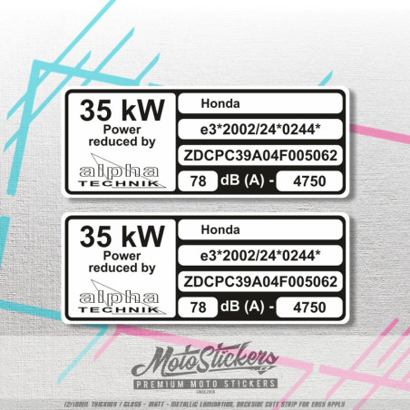Frame sticker repair - VIN label - Honda 80x31mm