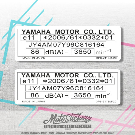 Frame sticker repair - VIN label - Yamaha 75x25mm