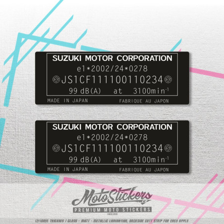 Frame sticker repair - VIN label - SUZUKI 90x31mm