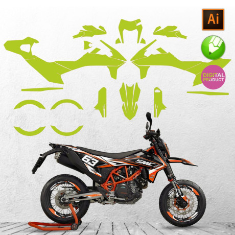 KTM SMC-R 2019 2020 2021 SMC R 690 motocross templates 1:1 pdf