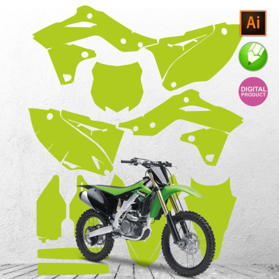 KAWASAKI KXF KX-F 250 2013-2016 motocross templates 1:1 pdf