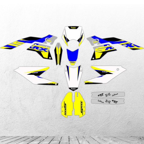 F.B Mondial SMX 125i stickers set replica (special whiteblueyellou)