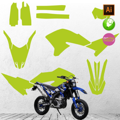 YAMAHA WR 250X 250R 2008-2021 Vector Graphics MX Template 1:1