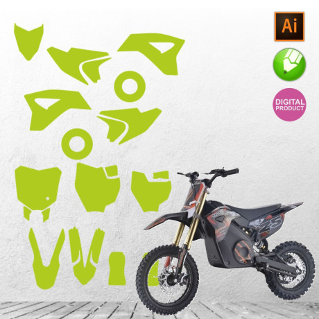 Minicross MiniRocket Coyote 1300W  Vector Graphics MX Template 1:1