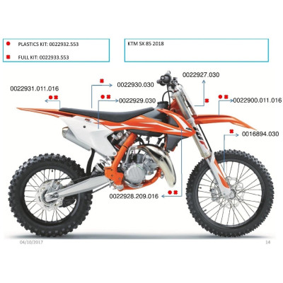 Plastový kit Acerbis pro  KTM SX 85 18- replica 18 replica 18