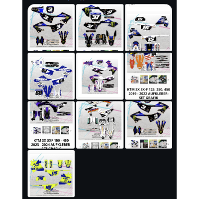 17 stickers set with cutting templates for mxcustomworks with discount