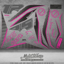 Benelli BN 125 2023 stickers kit (clear background/magneta/silver,black) with rims stickers