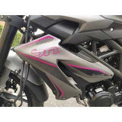 Benelli BN 125 2023 stickers kit (clear background/magneta/silver,black) with rims stickers