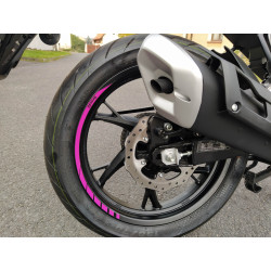 Benelli BN 125 2023 stickers kit (clear background/magneta/silver,black) with rims stickers