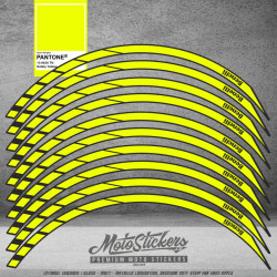 Benelli BN 125 2023 stickers kit (clear background/flou yellow/black) with rims stickers