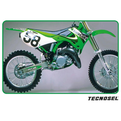 potah sedla pro KX 99-02 Team Kawasaki USA 00 černá/zelená