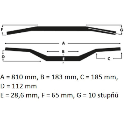 Řidítka 28,8 mm PHS zlatá zlatá