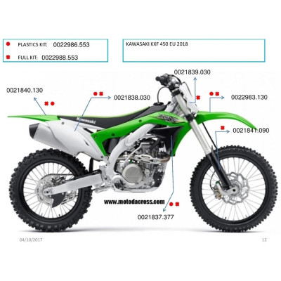 Plastový kit Acerbis pro KAWASAKI KXF 450 18 replica 18 replica 18