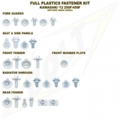 sada šroubů plastů  pasuje na KX 125/250 03-07, KXF 250 04-18, KXF 450 04-18