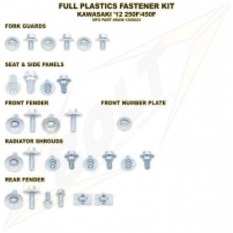sada šroubů plastů  pasuje na KX 125/250 03-07, KXF 250 04-18, KXF 450 04-18