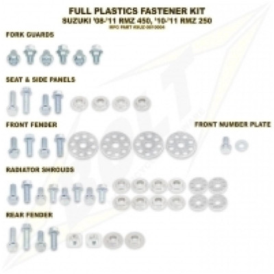 sada šroubů plastů  pasuje na RMZ 450 08-17,RMZ 250 10-18