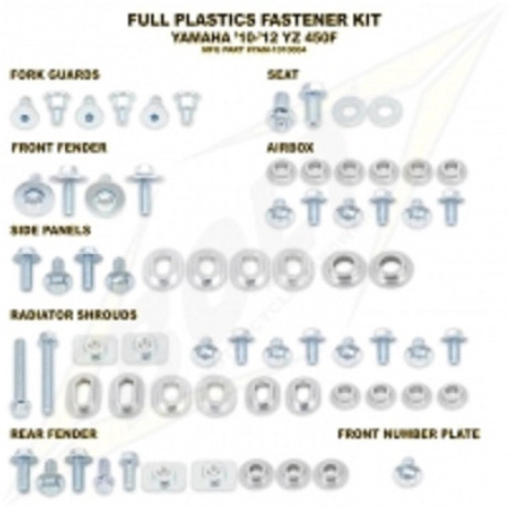 sada šroubů plastů YZF 450 10-13