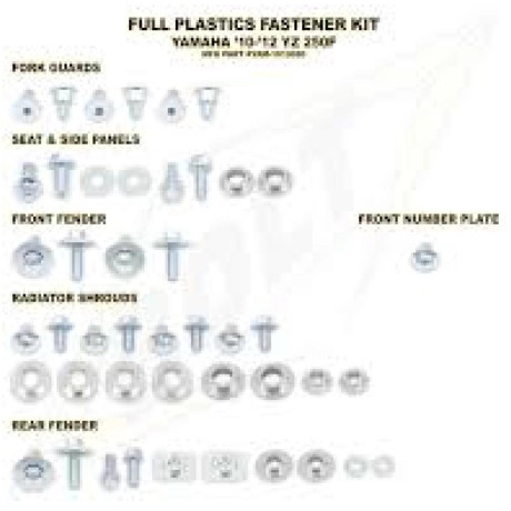 sada šroubů plastů  pasuje na YZF 250/10-13, WRF 450/12-14