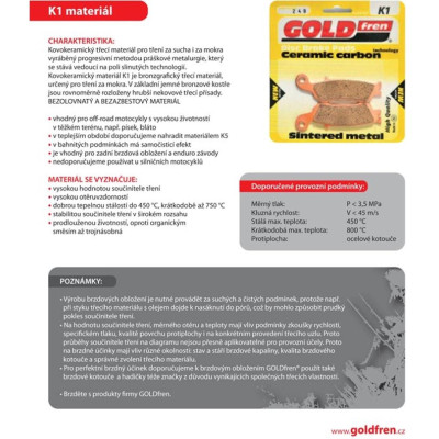 Brzdové desky GOLDFREN 185 K1