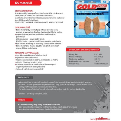 Brzdové desky GOLDFREN 314 K5