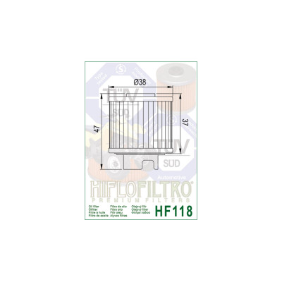 HIFLOFILTRO olejový filtr HF 118