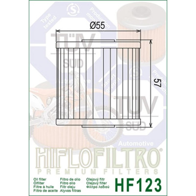 HIFLOFILTRO olejový filtr HF 123