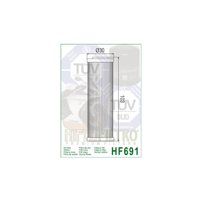 Olejový filtr HF 691 pasuje na Kove