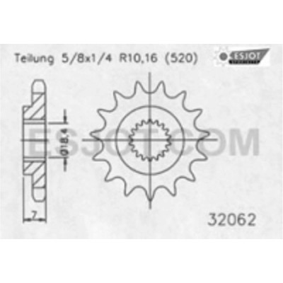 řetězové kolečko ESJOT pasuje na RM125 07-10/RMZ 250 07-12 13 z